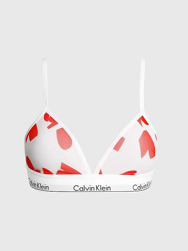 Calvin Klein USA Triangle - Modern V-Day Womens Bra White 7204316-NK